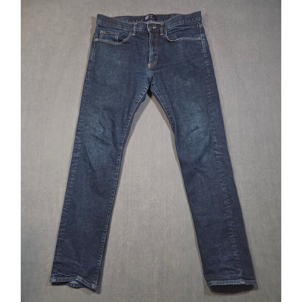 Gap Slim Jeans Mens 33x32 Dark Blue Wash Stretch Denim Pants